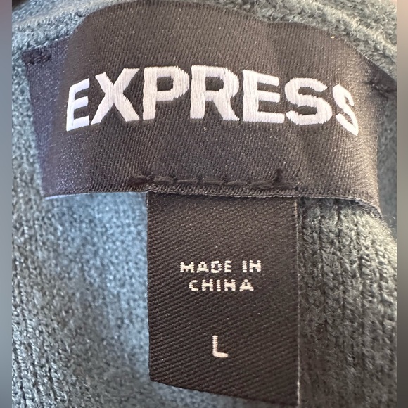 NWOT! Express Cozy Fall Winter Hunter Green Long Open Cardigan in Size Large - Picture 9 of 9